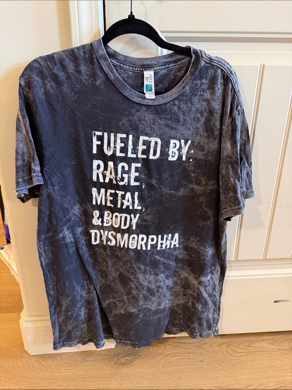 Graphic Tee "Fueled By" Black Tie-Dye T-Shirt